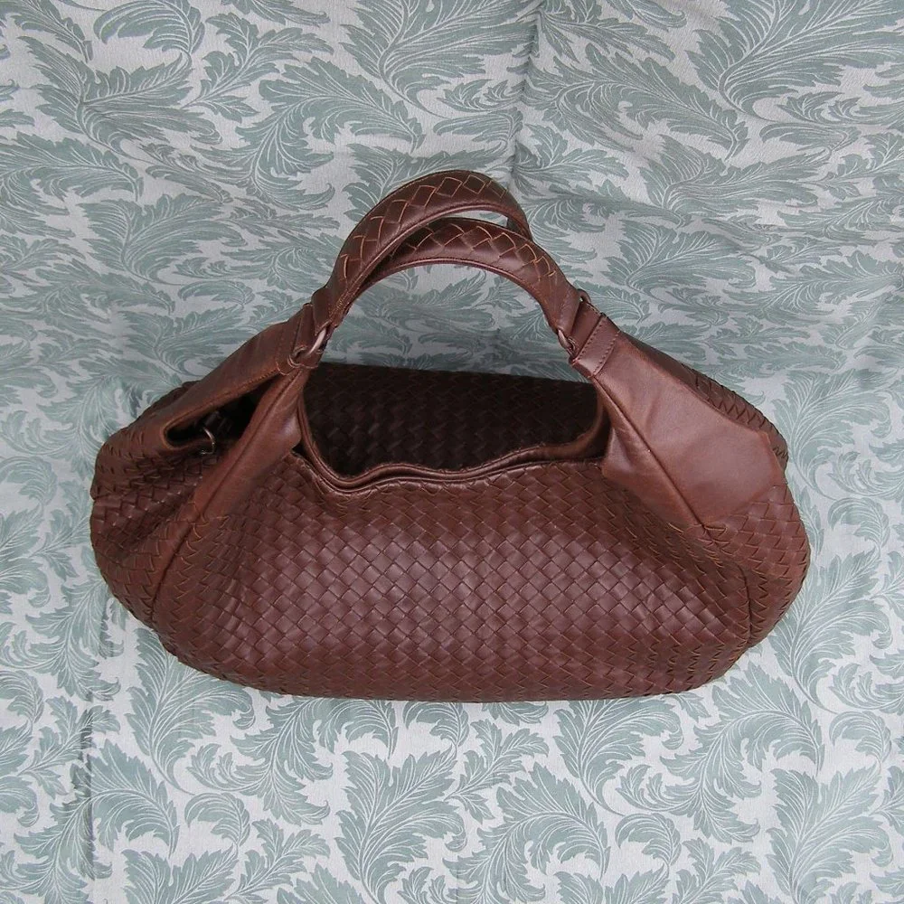 EUC Bottega Veneta Intrecciato Brown Leather Hobo/Shoulder bag